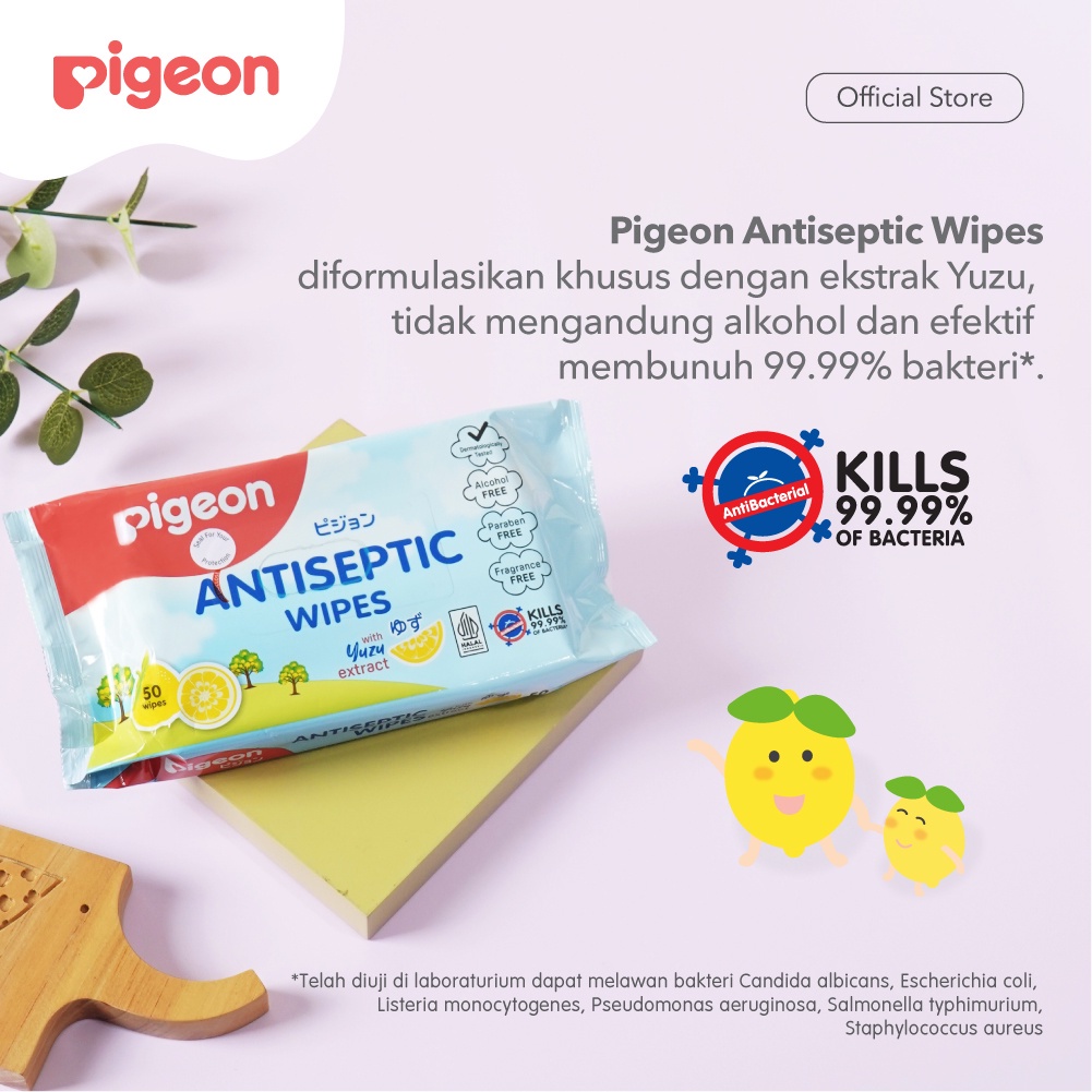 PIGEON BABY ANTISEPTIC WIPES WITH YUZU EXTRACT 50'S