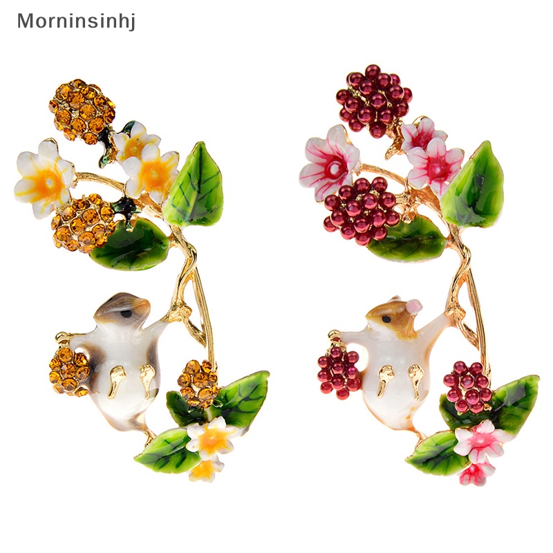 Mornin Bros Raspberry Pengambil Tupai Untuk Wanita Lucu Cute Animal Fashion Design Pin Aksesoris Bunga Baru Hadiah id