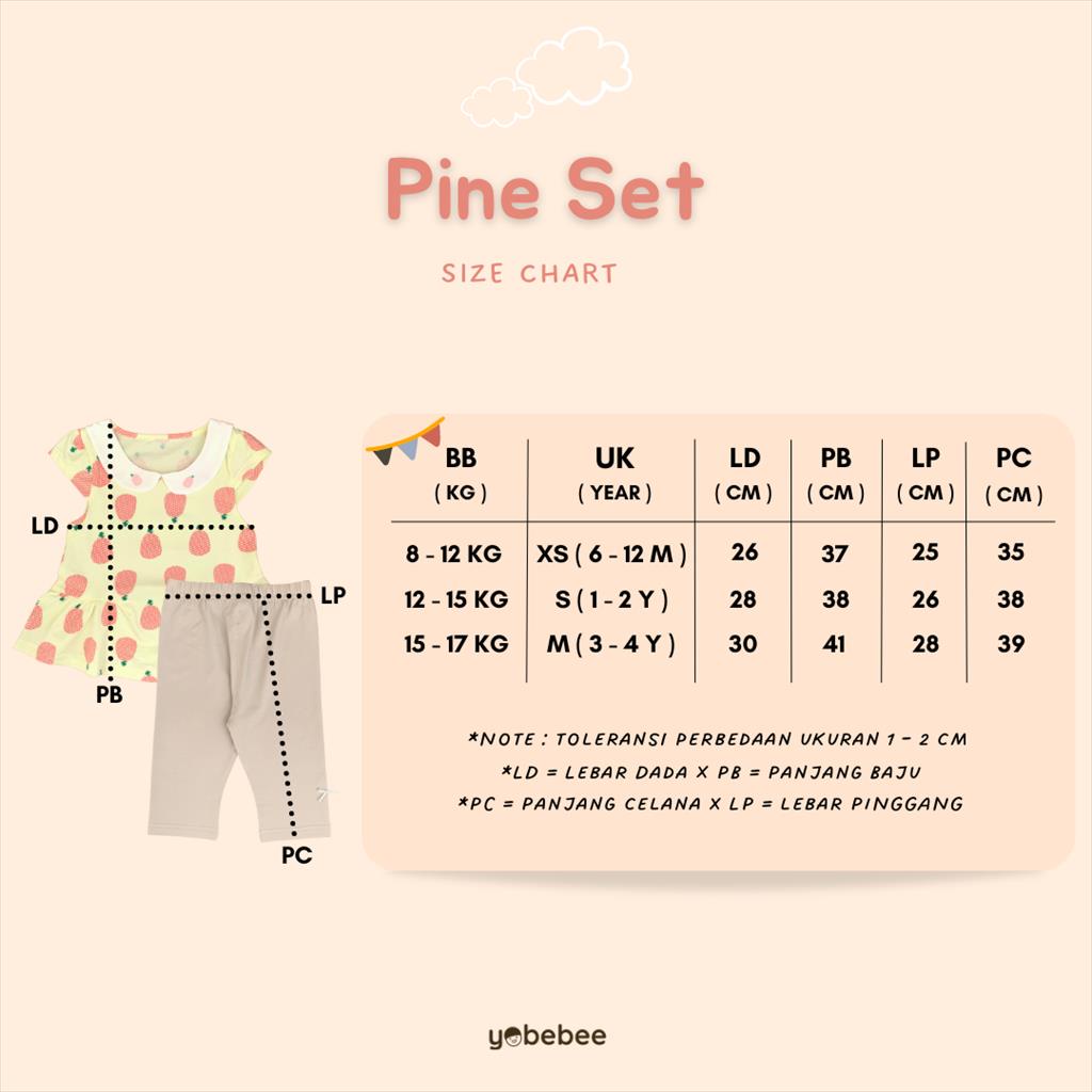 Yobebee Pinus Setelan Kaos Pendek Anak Perempuan Usia 1 2 3 4 Tahun Baju Tidur Piyama Pajamas Kids Motif Karakter Cotton Combat Strech Oneset Model Baju Harian Santai Anak Cewek