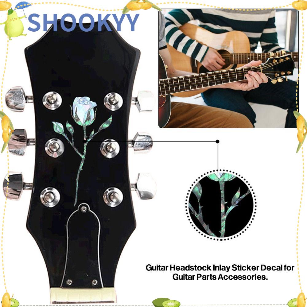 CHOOKYY Chookyy Headstock Gitar Decal 10gaya DIY Personalisasi Aksesoris Gitar Head Stickers Gitar