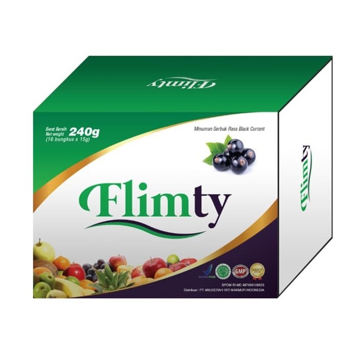 FLIMTY FIBER 1 Box 16 Sachet DETOX OBAT KURUS PELANGSING ORI BPOM AMAN