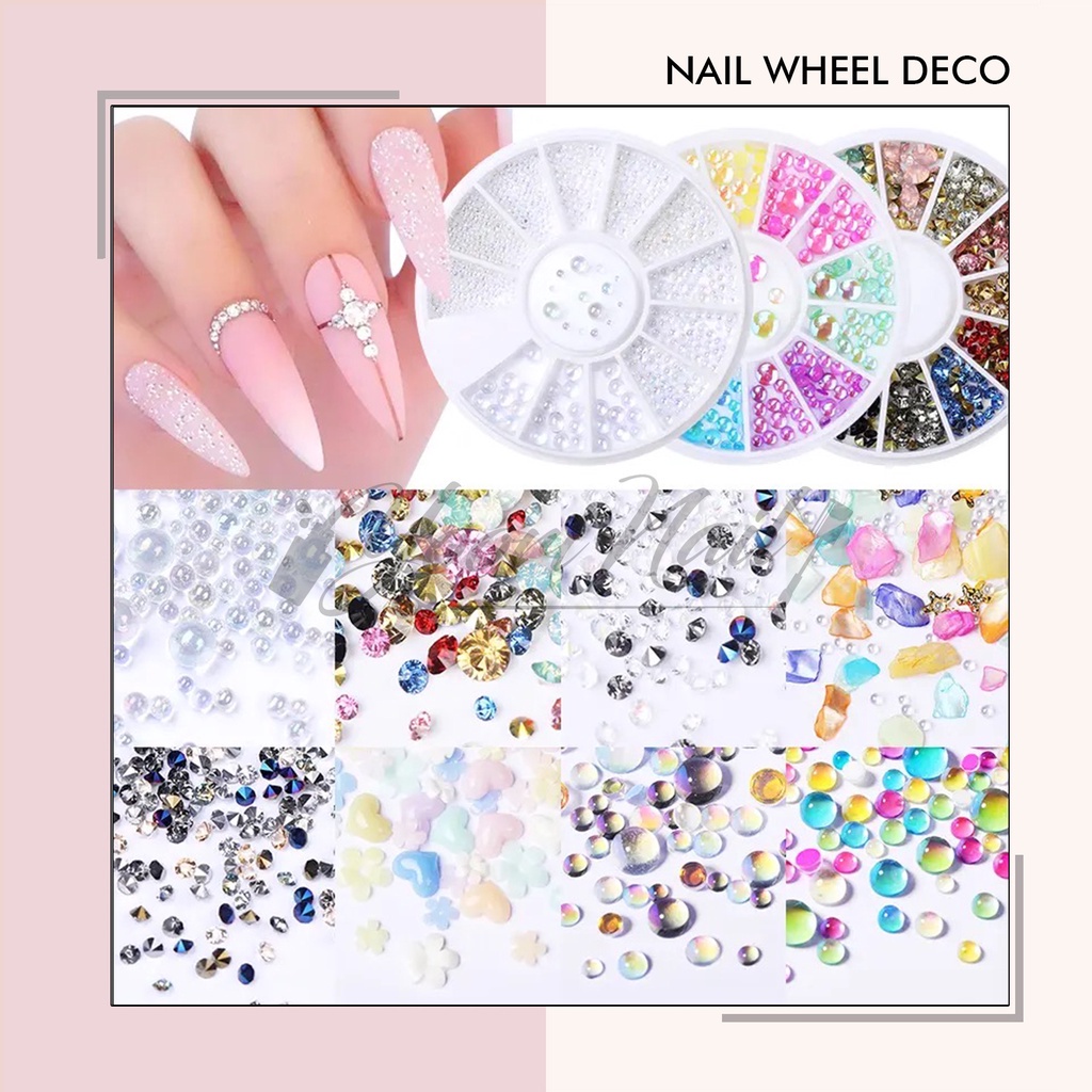 Nail deco wheel nail art rhinestones colorful square star multicolorful rainbow wheel