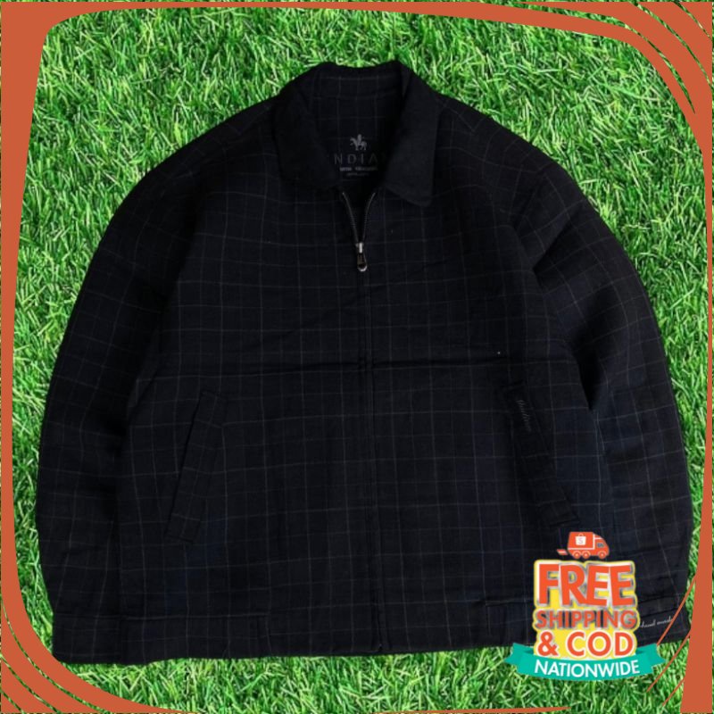 JAKET VINTAGE OOTD FESTIVAL REMAJA/ Jaket Vintage Wool Tartan Indian  Size XL Second Original