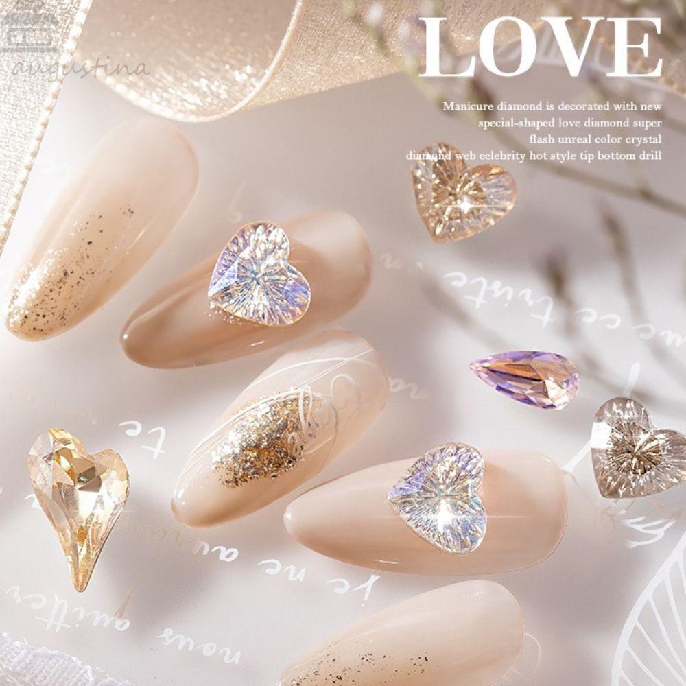 AUGUSTINA Agustina Wanita Kuku Charms Fashion Gadis Droplet Bentuk Kuku Kecantikan Manicure Aksesoris DIY Bahan Kuku 3D Dekorasi Kuku