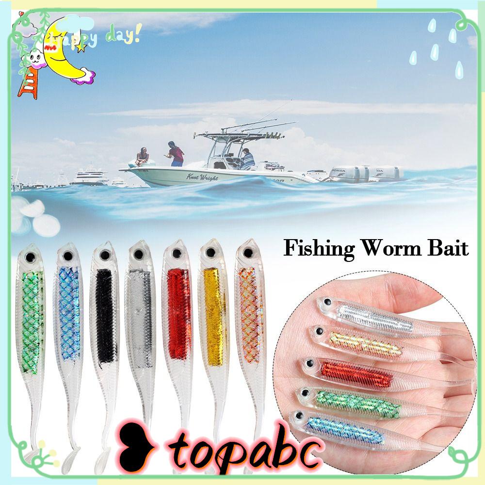 TOP 6pcs/lot Umpan Cacing Pancing Panas Buatan Warna Ganda 80mm/2.2g Capuchin Maggot