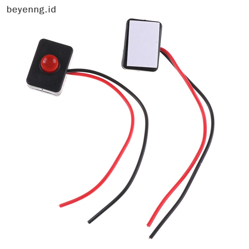 Beyen 2PCS DC 12V 2A Dasar Perekat Push Button Action Wired Switch Untuk ID Mobil