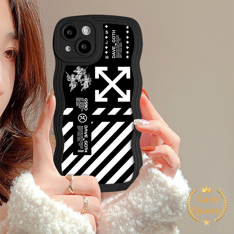 Houndstooth Smiley Lattice Splicing Pattern Casing Untuk Redmi 9C 10A 9C NFC 10C 10 9 9A 9T A1 12C Note 10 11s 10S 11 9 8 Merek Trendi Violent Bear Mosaik Kisi Bergelombang Penutup Tepi