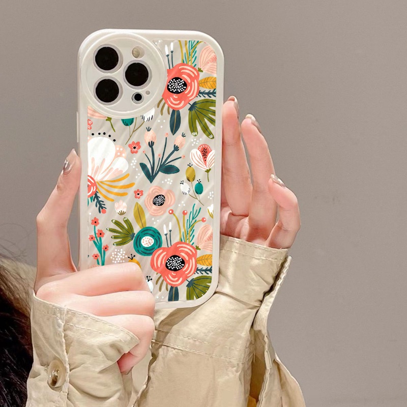 IPHONE Casing Ponsel Riak Air Bunga Warna-Warni Kompatibel Untuk Iphone11 13 12 14 Pro Max14 Plus XR X XS MAX 7Plus 8Plus 7 8 SE 2020 2022 Sarung Tahan Guncangan