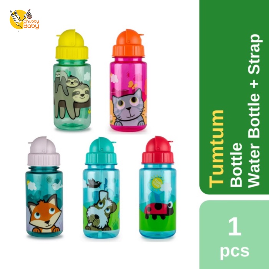 Tum Tum Water Bottle With Strap 400ml | Botol Minum