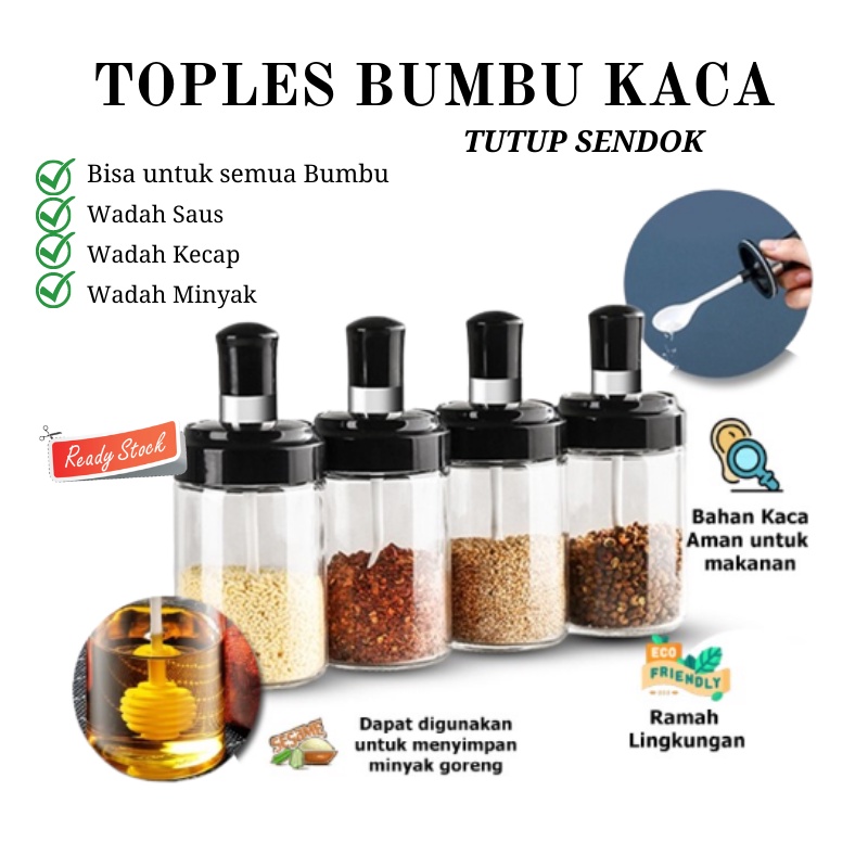 GOS - B302 - Toples bumbu/ Botol Bumbu Unik sendok nempel di tutup