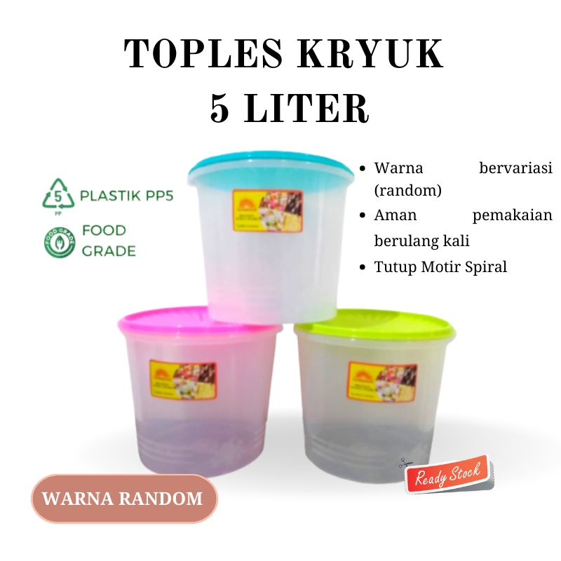 GOS -B215- Toples Plastik 5 Liter - Toples Tempat Penyimpanan Kapasitas 5 liter