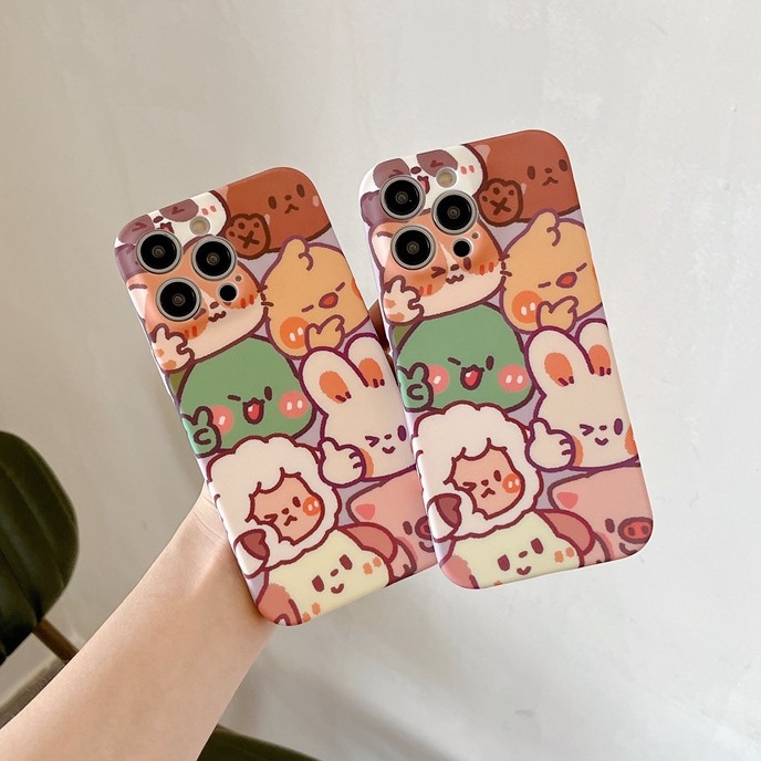 Brown Sheep Cartoon Soft TPU Case iP iPhone 6 6S 7 8 14 + Plus SE 2020 2022 X XR XS Max 11 12 13 Pro Max FTD Casing Apple