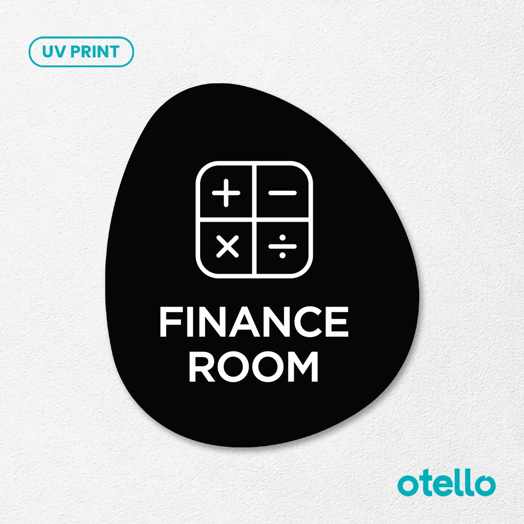 Finance Room Signage Board Akrilik Tempel Dinding Papan Acrylic Sign Board Signage Tempel Dinding Tulisan Label Tanda Petunjuk Rambu Aklirik UV Print