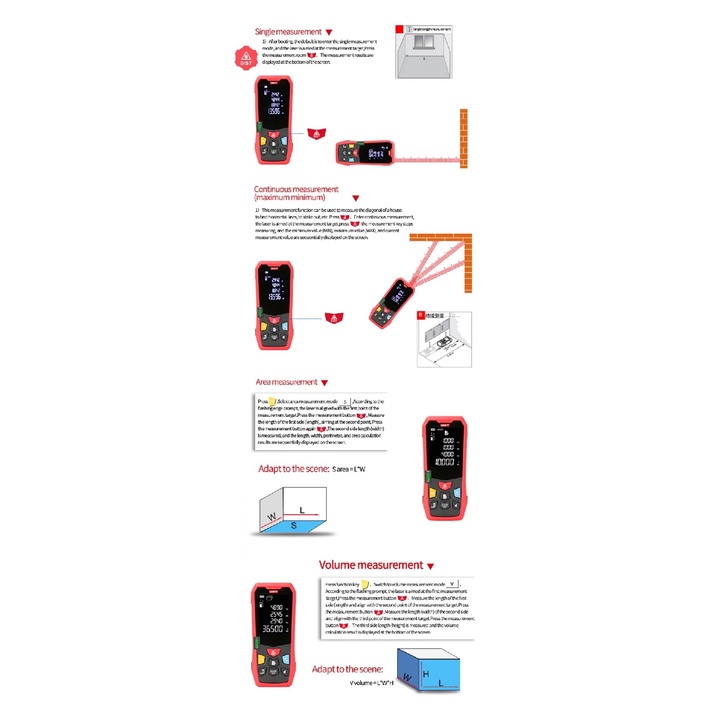 65 UNI-T LM40 - Laser Distance Meter 40M - Pengukur Laser Jarak Jauh 40M