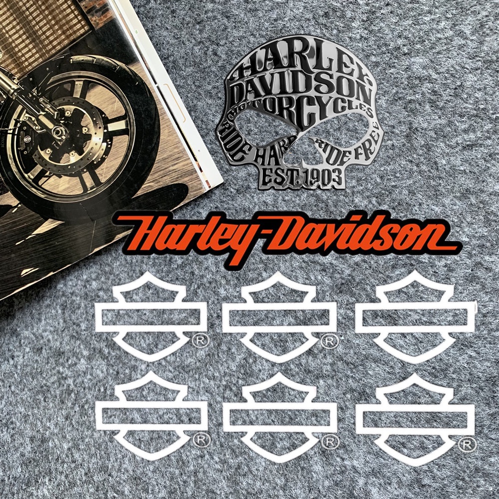 Harley Stiker Reflektif emblem LOGO Motor Aluminium Decal Dekorasi Tangki Bbm Untuk Harley-Davidson Dyna Street Bob Rider XL 883 Electra Glide Road King