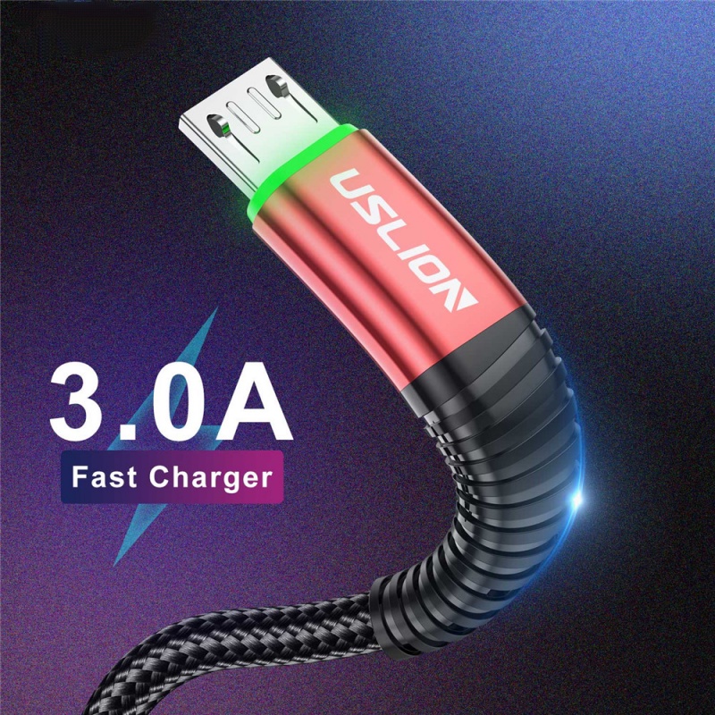 3a Pengisian Cepat Charger Kawat Pencahayaan LED Kabel USB Mikro Transfer Data Untuk Samsung Android Kabel Telepon Micro USB