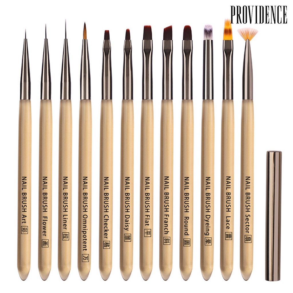 Providence Nail Art Stripes Lines Brushs Dengan Bulu Nilon DIY Lukisan Bunga Brush Drawing Pen Dotting Alat Manicure Tool