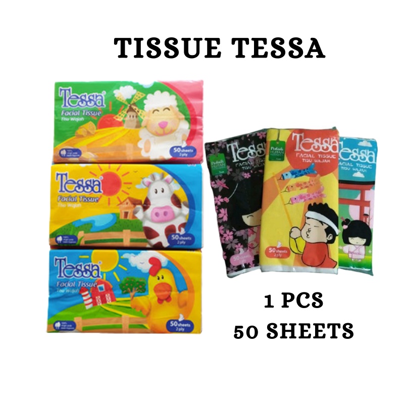 GOS -F203- Tisu Tessa Facial 50L / Tissue Wajah Tessa 50 Sheets 2 Ply