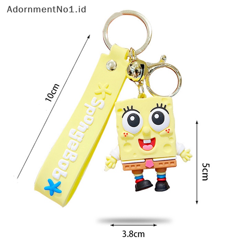 [AdornmentNo1] Kawaii SpongeBob gantungan kunci kartun lucu boneka liontin kunci mobil gantungan tas ransel ornamen aksesoris perhiasan hadiah liburan untuk teman