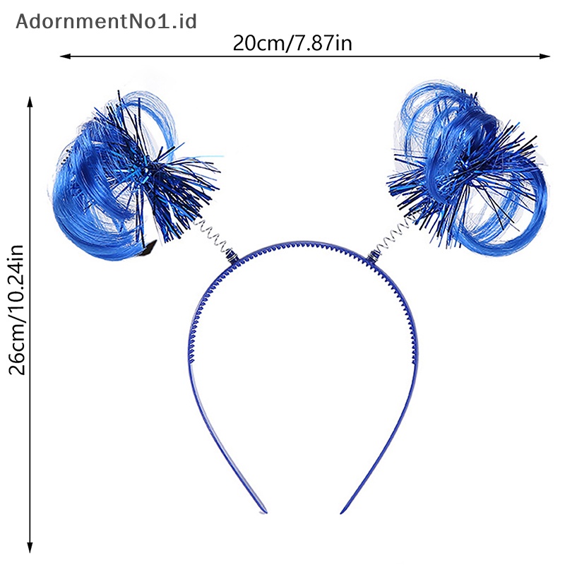 [AdornmentNo1] Anak baru Wig bando anak mewah pesta aksesoris Fashion wanita anak ganda Ponytail kepang hiasan kepala hadiah ulang tahun