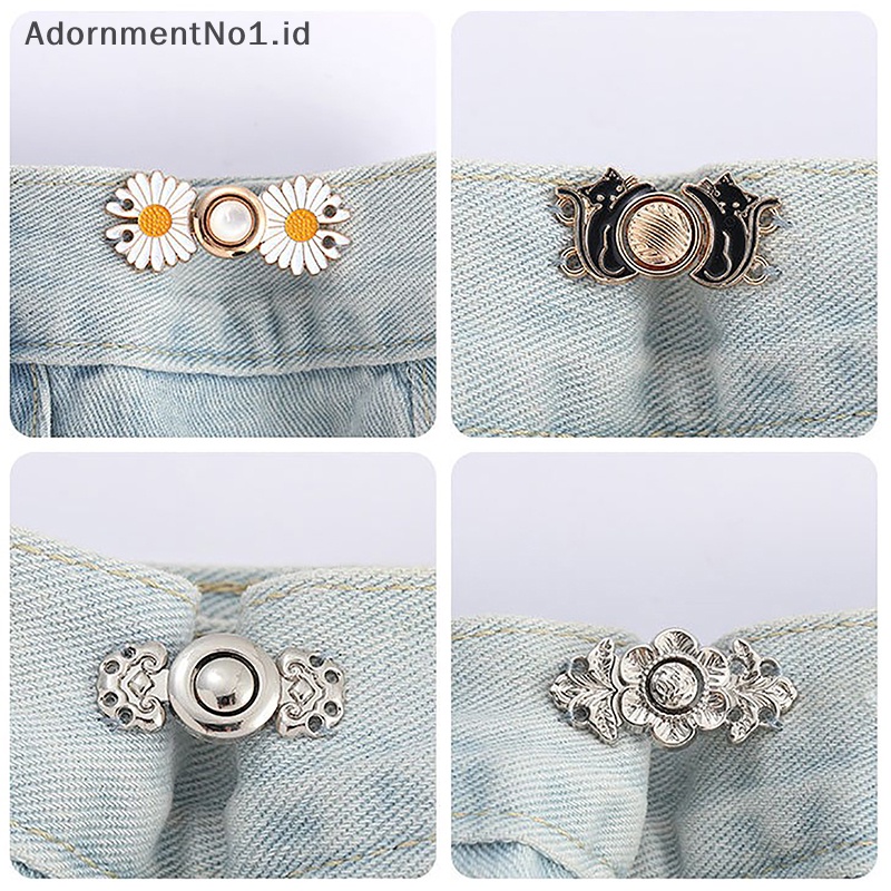 [AdornmentNo1] Adjustable Jeans pinggang gesper menutup pinggang artefak tak terlihat Snap Button dilepas pengencang pinggang kancing celana menyesuaikan alat