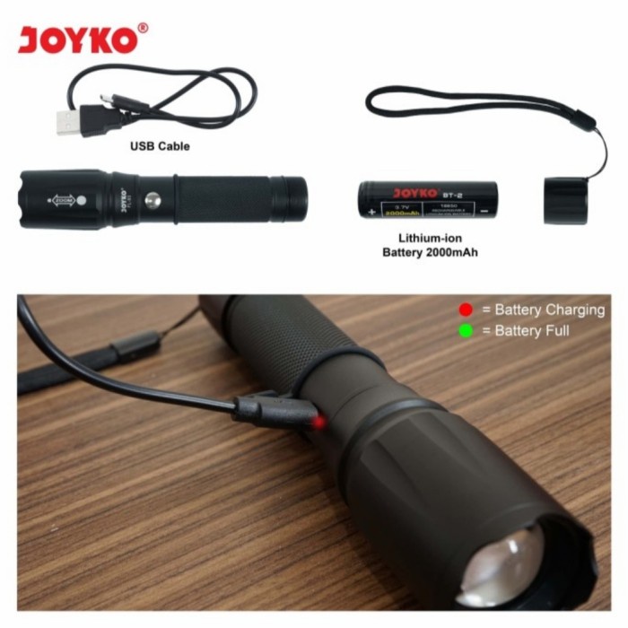 Senter JOYKO  FL83 LED Flashlight Rechargeable / Swatt flash light LED FL-83