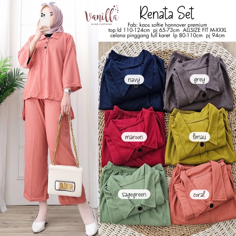 RENATA SET ORI VANILLA | Kaos Softie Hannover Premium