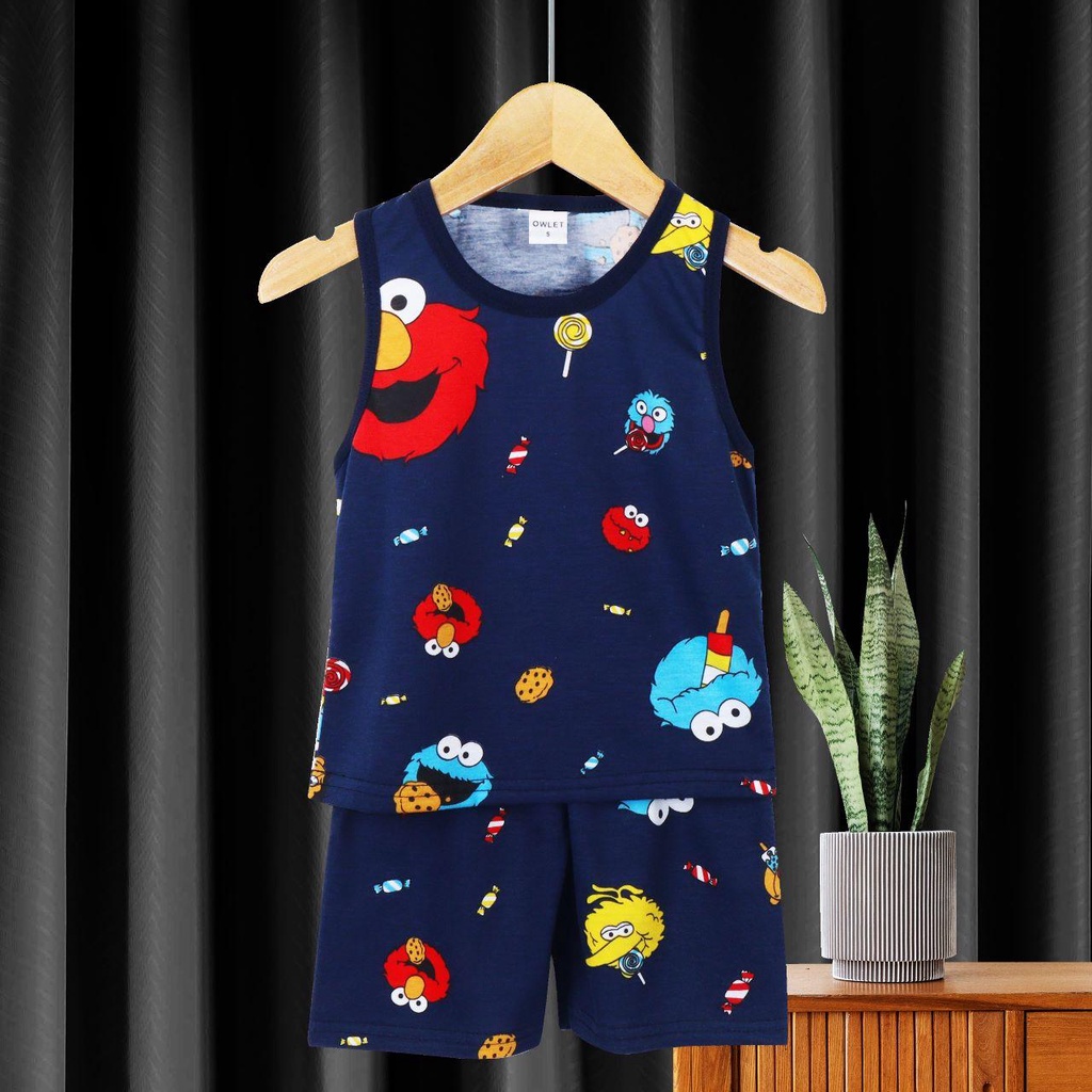 Owlet - setelan anak laki / setelan anak bergambar / setelan anak full print