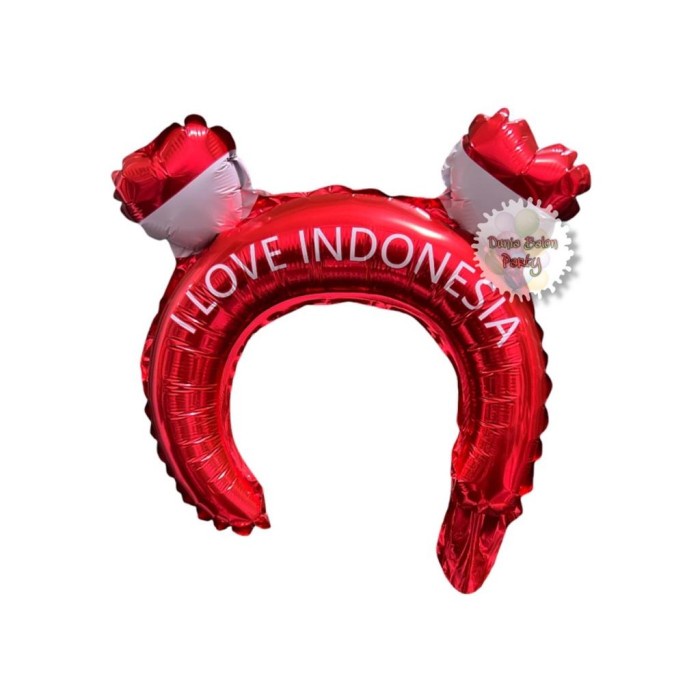 Balon Foil Bando MERAH PUTIH / Headband Balloon / Balon DIRGAHAYU RI