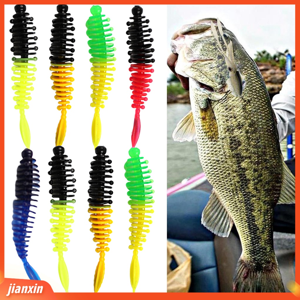 (In Stock) 8Pcs/Set 5.5cm /1.3g Umpan Pancing Simulasi Warna Terang Fleksibel Hidup Reusable Fish Attraction Universal Lembut PVC Trout Memancing Buatan Cacing Swimbait Alat Pancing