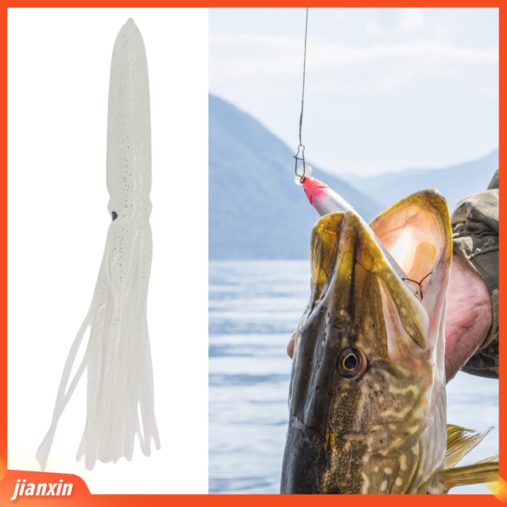 (In Stock) 20cm /15g Umpan Cumi Plastik Desain Payet Bercahaya Realistis Alat Pancing Umpan Gurita