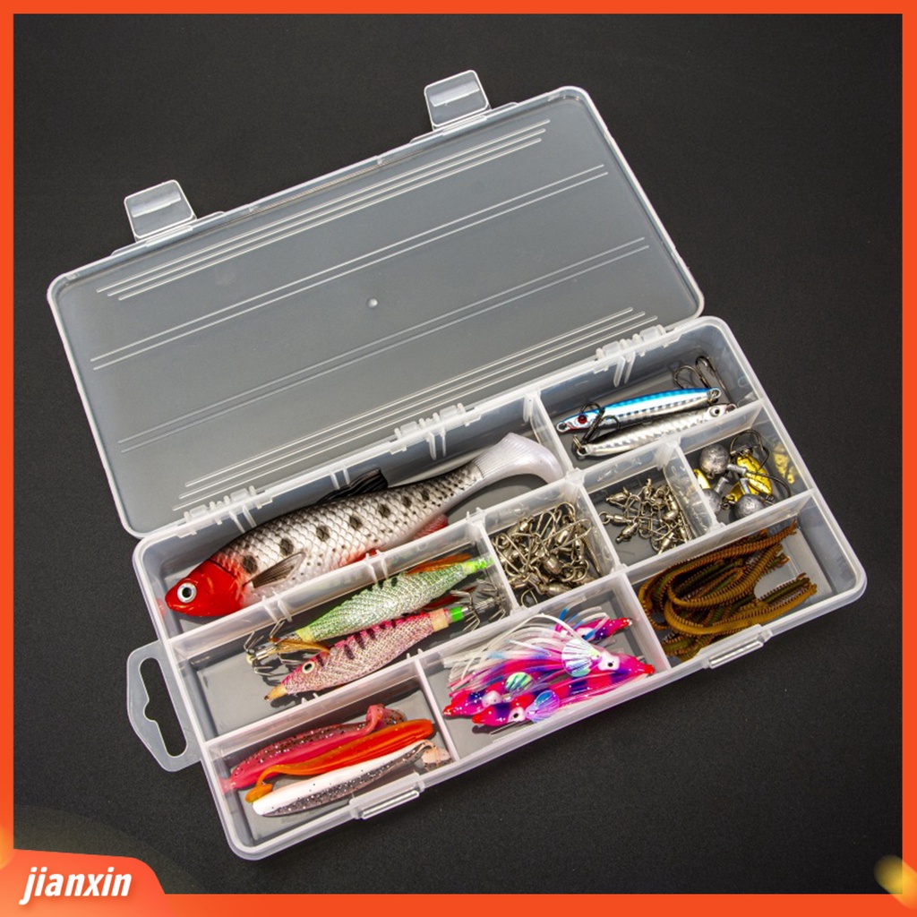 (In Stock) Fishing Tackle Box Kekerasan Tinggi Tahan Aus Reusable Tidak Pecah Anti Bocor Pemikat Penyimpanan Kuat Dan Kokoh 15kisi Kotak Memancing Perlengkapan Memancing