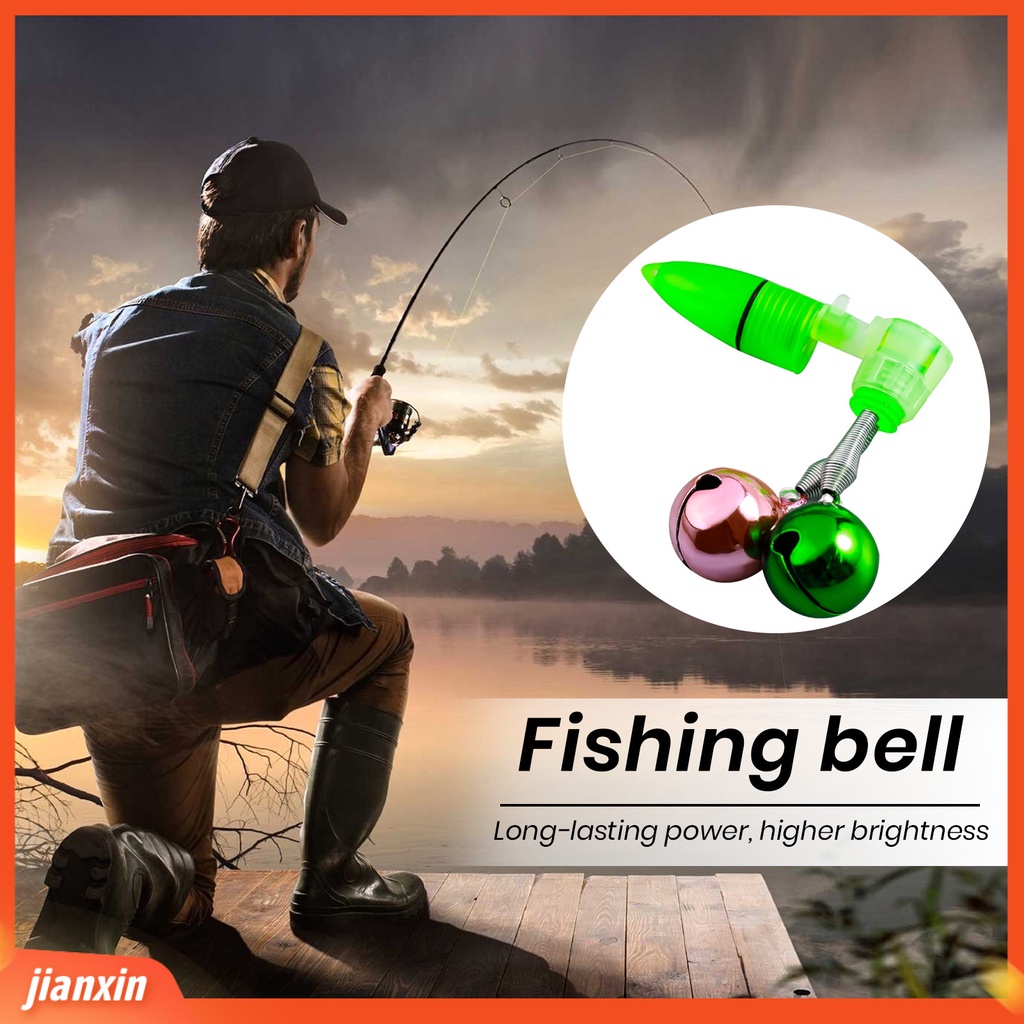 (In Stock) Lonceng Alarm Umpan Pancing Dengan Lampu LED Lonceng Cincin Ganda Gigitan Pancing Indikator Batang Clip Tip Night Fishing Tackle