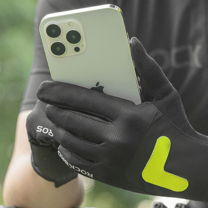 Sarung Tangan Sepeda Rockbros S299 Hitam Kaos Tangan Anti Slip Sport Tactical Trail Cross Gowes Mtb Cycling Motor Pelindung Tangan Full Finger Anti UV