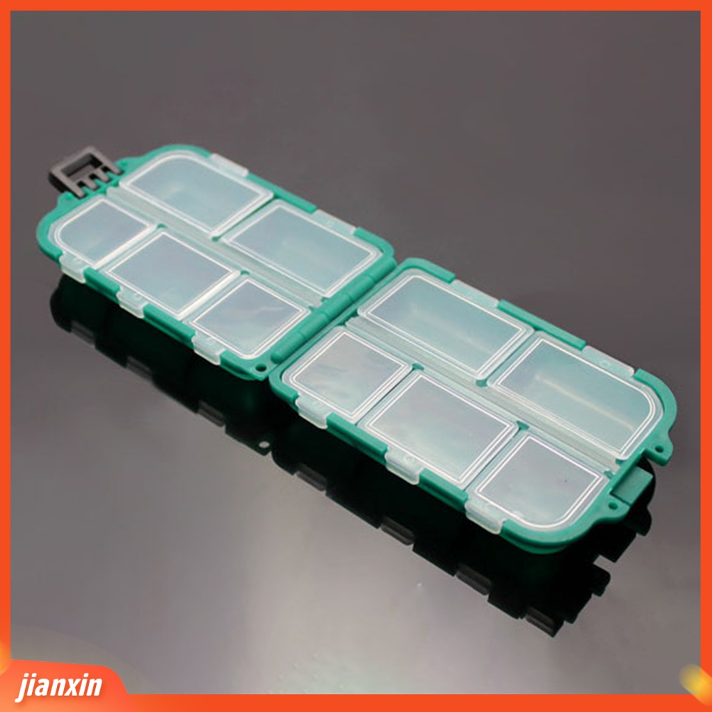 (In Stock) 10kompartemen Kotak Kait Sendok Umpan Pancing Mini Gadget Case Tackle Aksesori