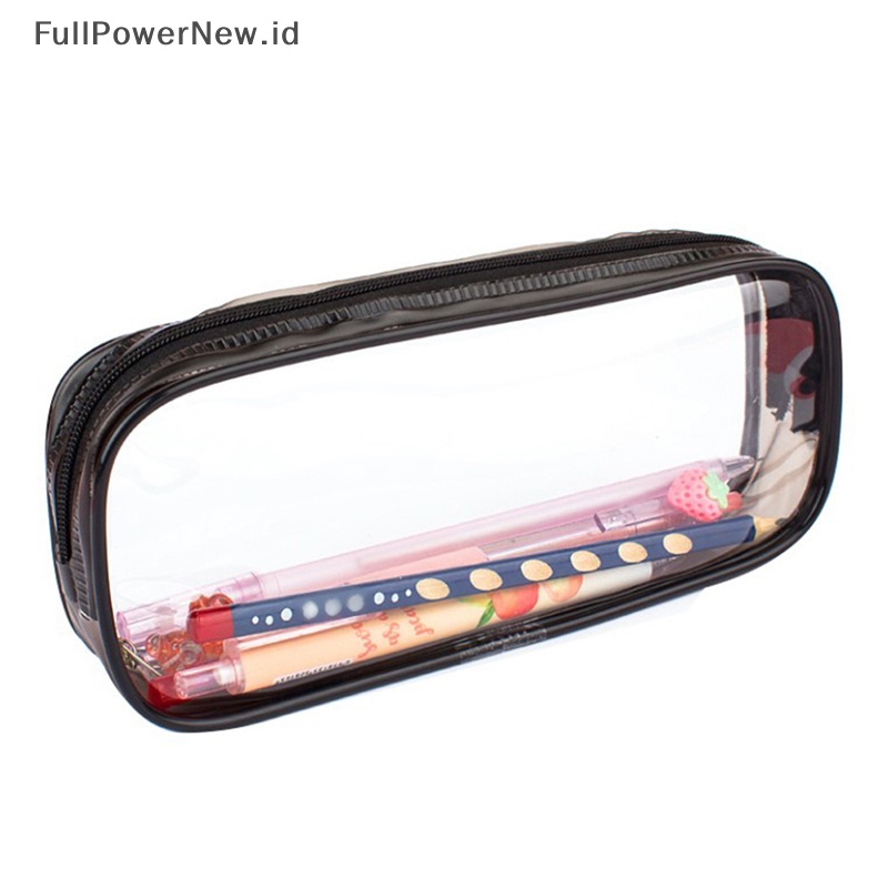 Power 1Pc Sikat PVC Pelajar Pensil Case Pouch Wanita Tas Kosmetik Makeup Zipper Bag ID