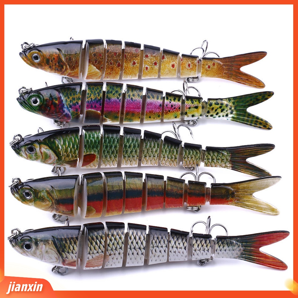 (In Stock) 13.7cm 27g Multi Jointed 3D Mata Simulasi Ikan Umpan Pancing Dengan Kait