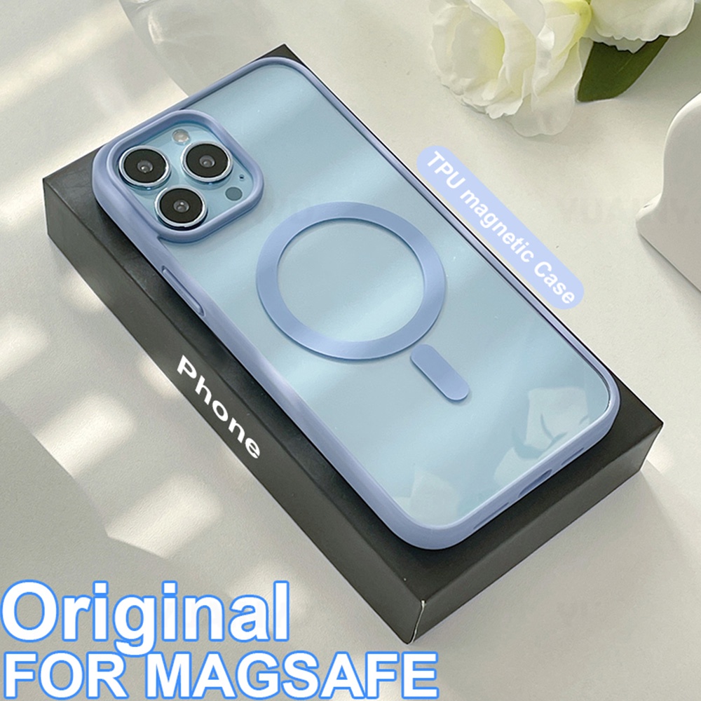 Casing Pengisian Nirkabel Magnetik Bening Kompatibel Untuk iPhone 14 Pro Max13 12 11 Pro Max Casing Iphone11 Hard Acrylic Shockproof Cover