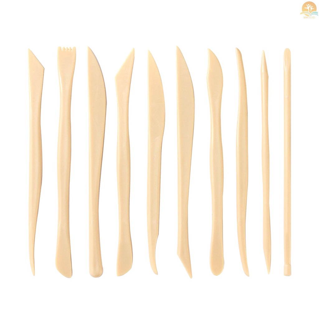 In Stock 10buah Clay Sculpting Tools Set Alat Tembikar Plastik Keramik Clay Carving Tools Hadiah Untuk Siswa Pemula Profesional DIY Perlengkapan Seni