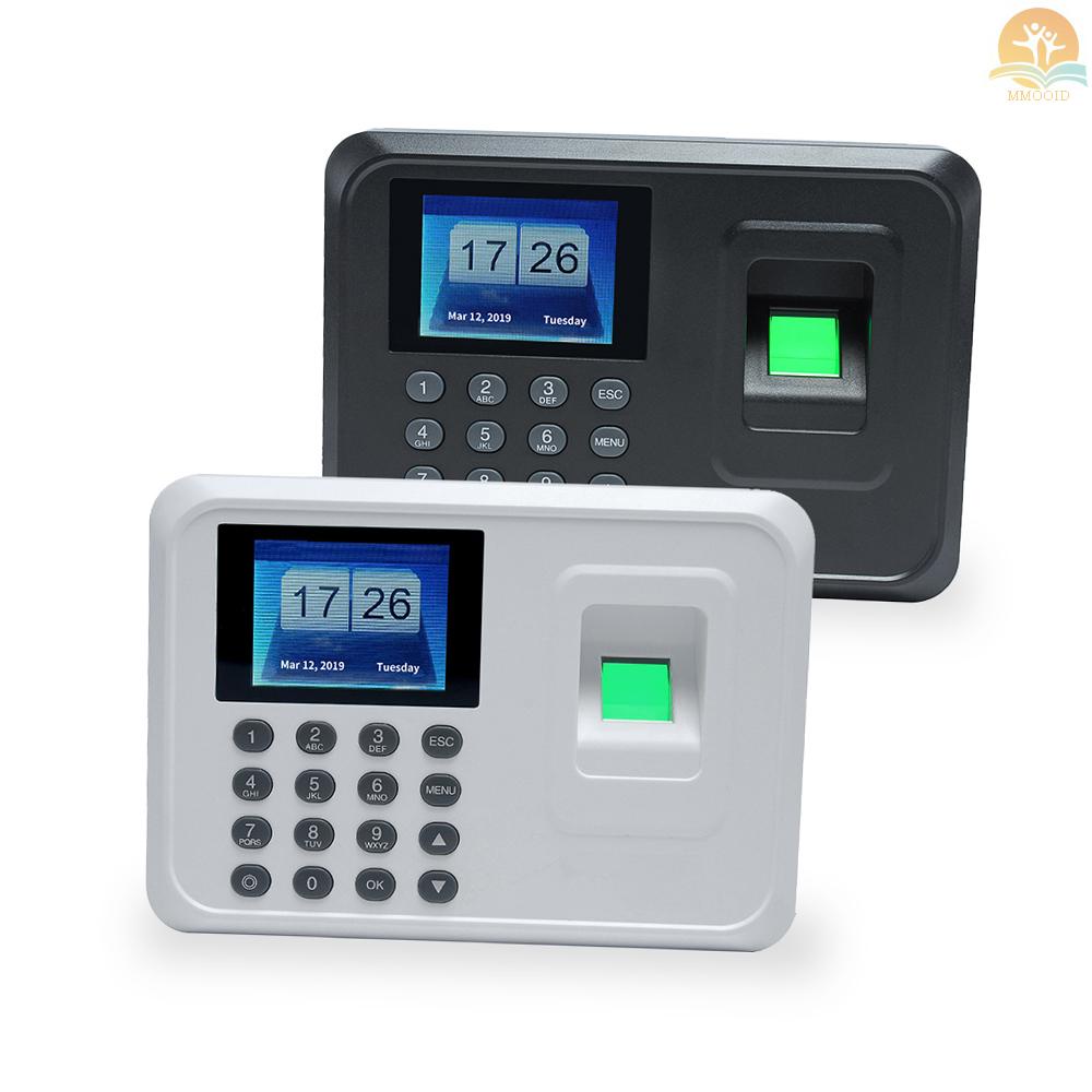 In Stock Cerdas Biometrik Fingerprint Password Mesin Absensi Karyawan Perekam Cek-in Perekam 2.4 inch TFT LCD Screen DC 5V Jam Absensi