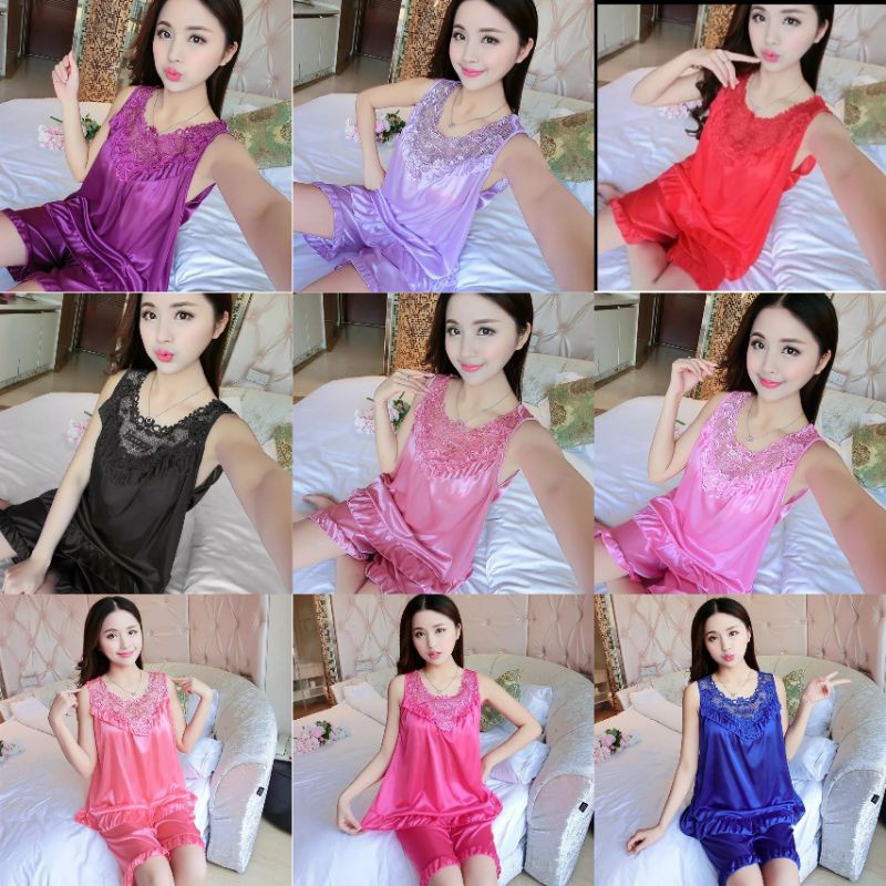 piyama hotpants pakaian tidur wanita baju tidur sexy piyama import / Stelan Tidur Seksi Pendek Hp