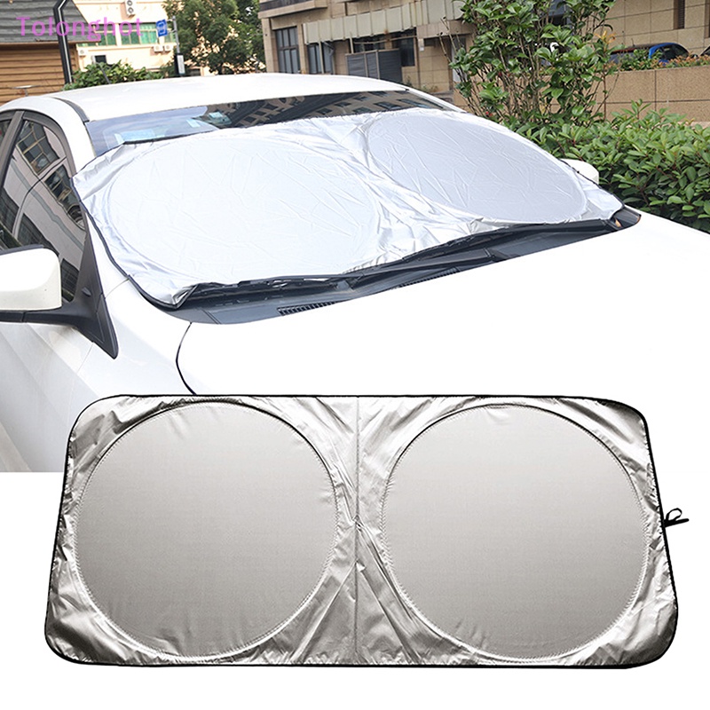 Tolonghot&gt; Penutup Pelindung Matahari Jendela Mobil Sun Shade Windshield Visor Protector Windscreen Lipat Auto UV Protection Curtain Styling Accessories well