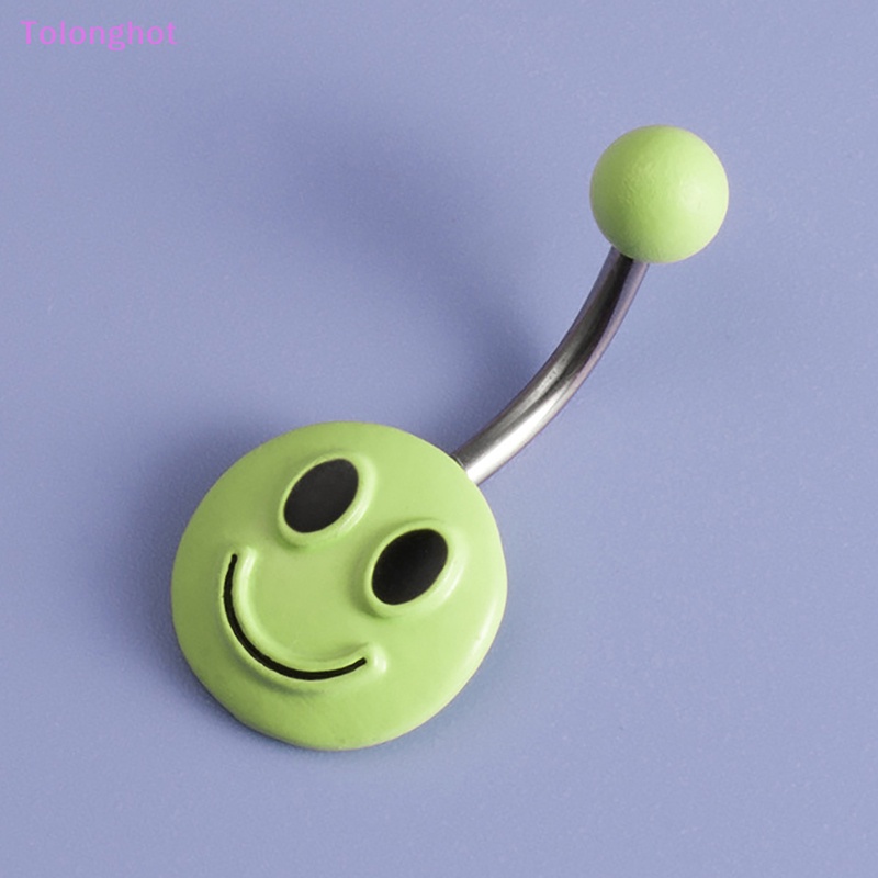 Tolonghot&gt; Alien Smile Belly Button Rings Stainless Steel Kreatif Sexy Pusar Kuku Cincin Pusar Untuk Wanita Perhiasan Tubuh well