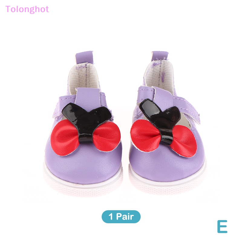 Tolonghot&gt; 1pasang Sepatu Boneka 18inch Sepatu Boneka Mainan Lucu Dasi Kupu Sepatu Datar Mini Velcro Sepatu Boneka Aksesoris Gadis Hadiah Dengan Baik