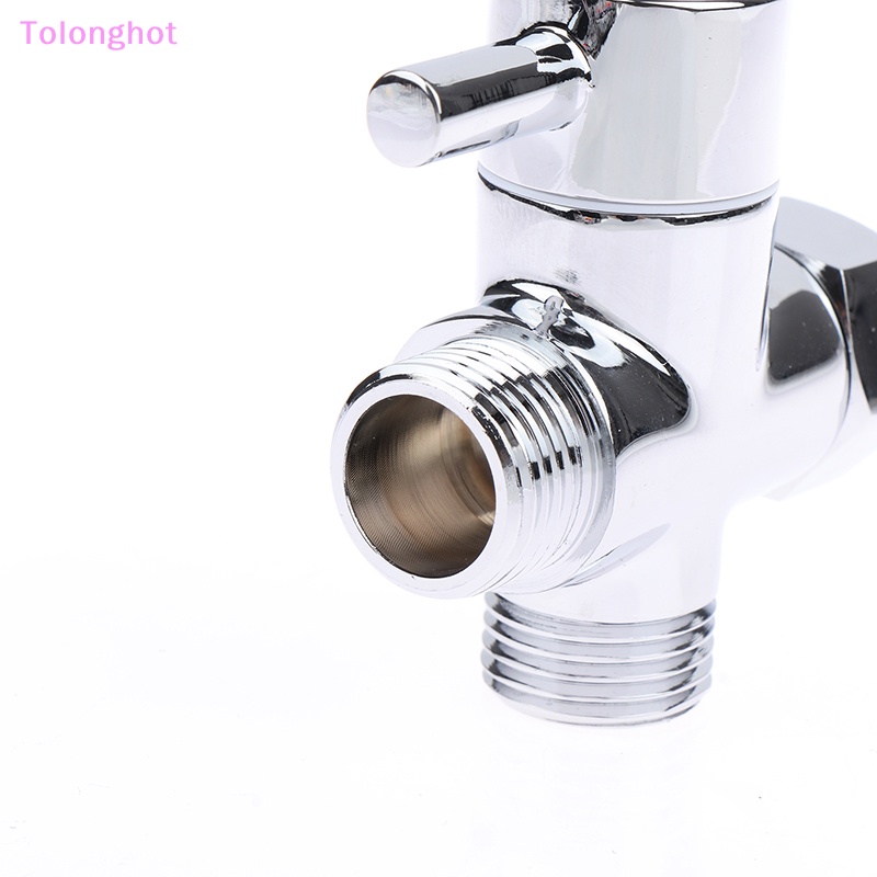 Tolonghot&gt; 2023 New Bidet Chrome T Adapter Dengan Shut-off Valve T Adapter 3 Arah7 /8&quot; 1/2&quot;3 /4&quot; Valve Untuk Sumur Kloset Toilet Genggam