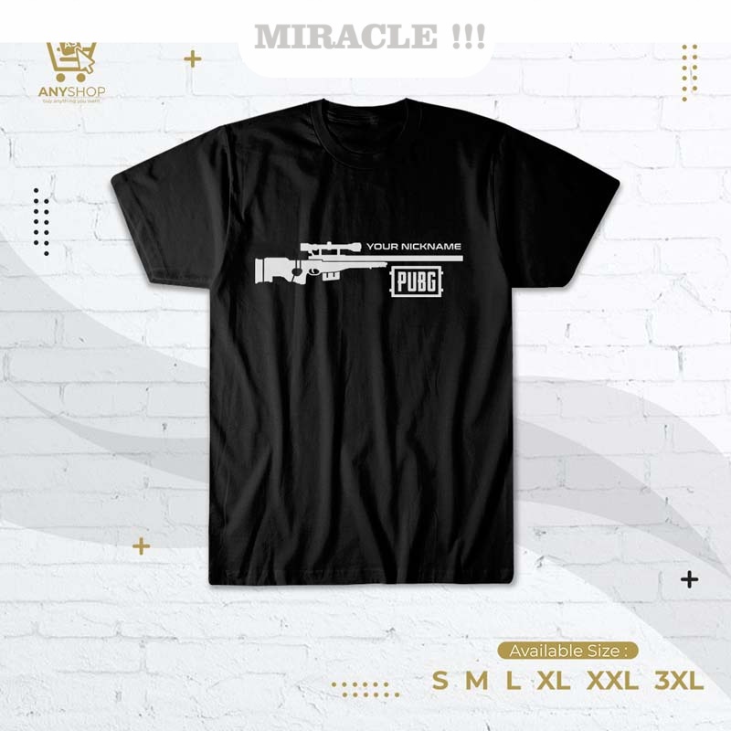Kaos Baju PUBG AWM Sniper Rifle Custom ID Kaos Game Gaming