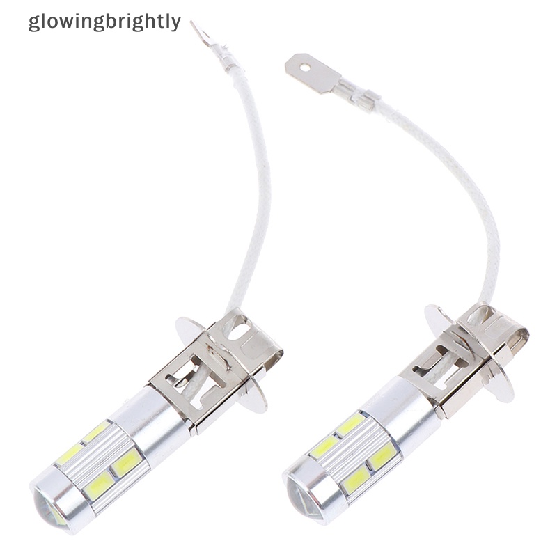 [glowingbrightly] 2x H3 50W 6000K Lampu Bohlam LED Mobil Daya Tinggi Putih TFX