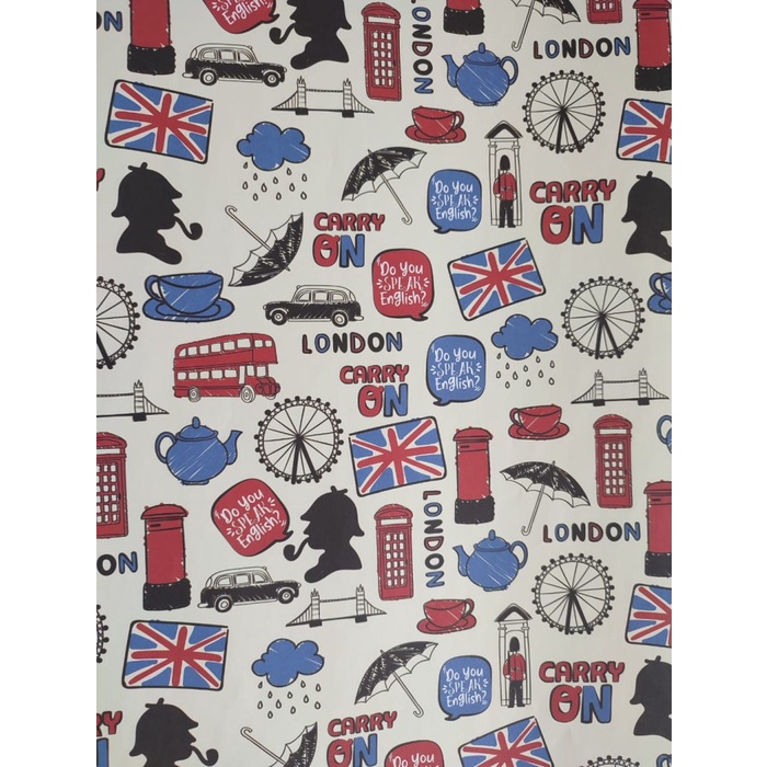 

Kertas Kado Tema London - Krem