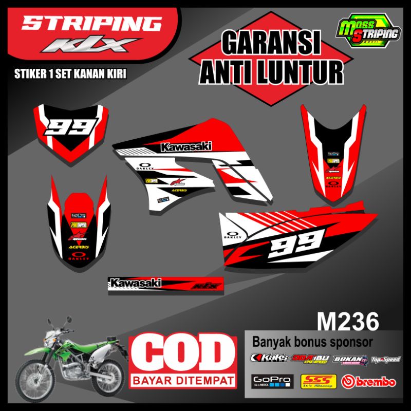 MASS Striping- Striping Sticker List Variasi Motor KLX 150 LAMA KLX OLD - KLX S / KLX L trail semi f