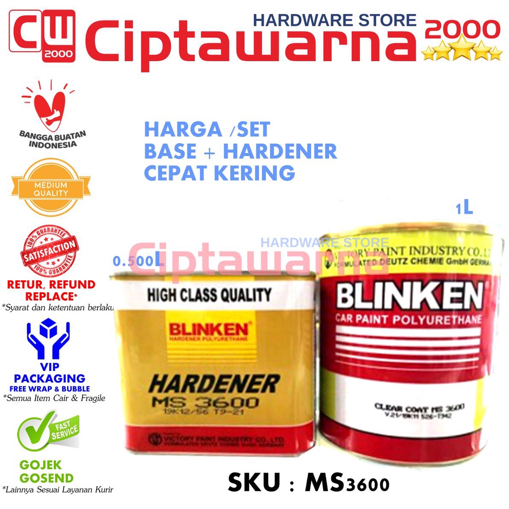 Clear Coat Blinken 3600 1,25 liter Pernis Clearcoat Palembang - CWK
